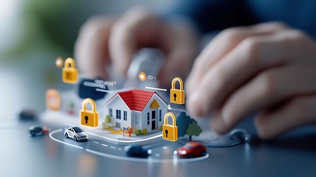 Papercraft depicting security locks symbolizing blockchain technology and trust verification in supply chain delivery processes