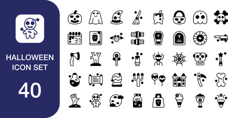 Halloween Dual Tone Icon Set 