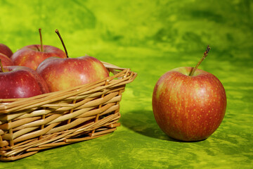 Red apples in basket