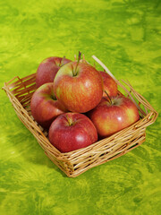 Red apples in basket