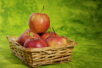 Red apples in basket