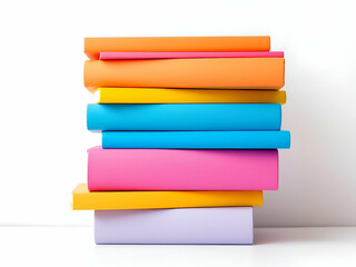 colorful books isolated on white
