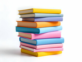 stack of books isolated on white