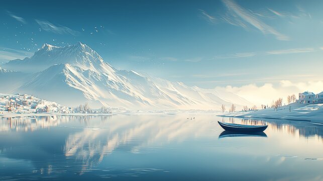 Lake Saif-ul-Malook reflecting snowy peaks in clear water