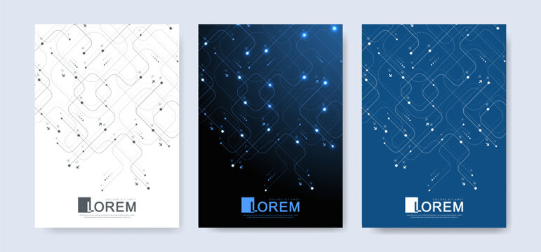 Abstract digital technology cover template design for a report and brochure, flyer, leaflets, poster, header, banner, website, presentation. Vector illustration