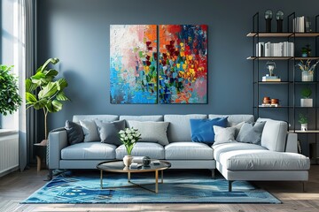 Interior living room. 3d illustration