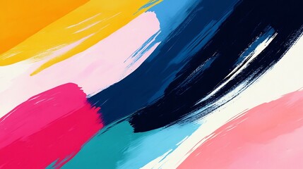 Vibrant dynamic abstract digital painting featuring a bold and expressive color palette that creates a sense of fluid motion and energy