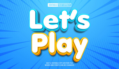 Editable 3d text style effect - Let's Play text effect Template