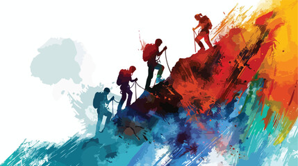 Climbing Up to Success: Handdrawn Vector Artwork