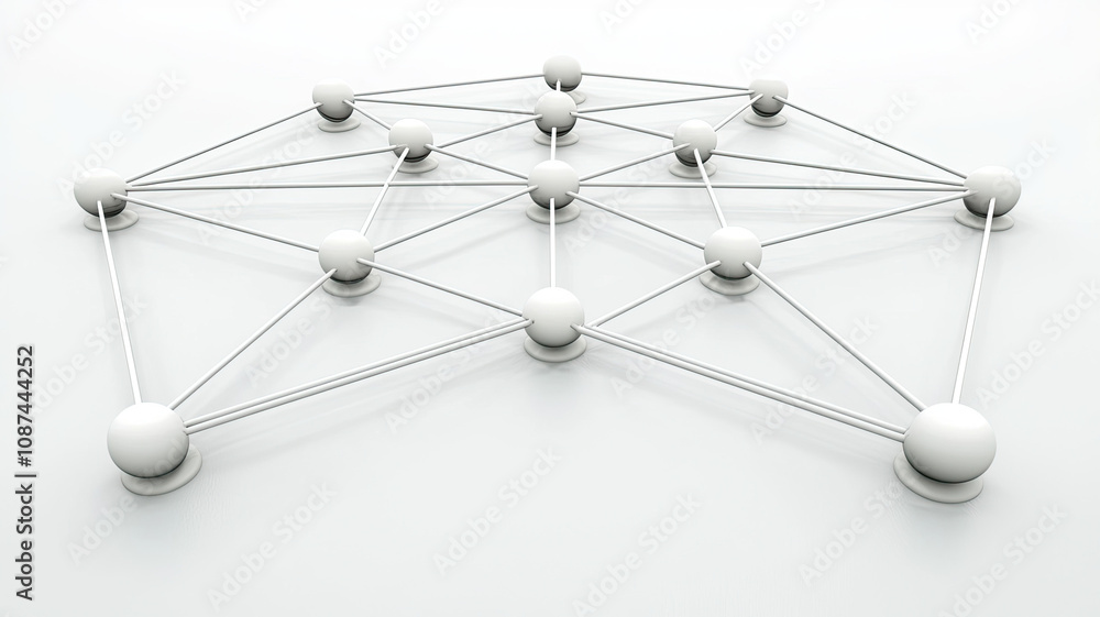 Aufkleber minimalist network connection points in grid structure, showcasing connectivity