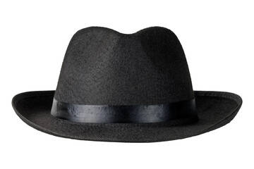 Black mafia felt hat with ribbon band