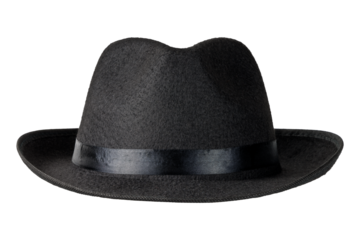 Black mafia felt hat with ribbon band