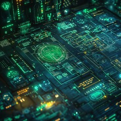 Close-up of an electronic circuit board with components and connections
