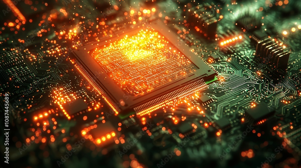 Poster advanced machines working on integrated circuits