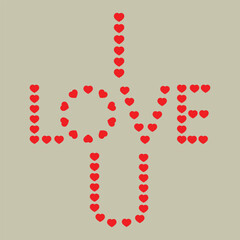 Happy Valentine's Day I Love U Design With Love Shape