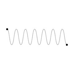 Tracing line worksheet element for kids, dotted wave line for writing, drawing and motor skills development illustration