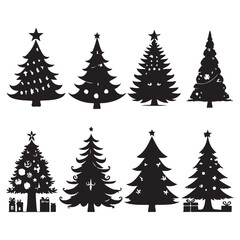 Christmas tree vector silhouette