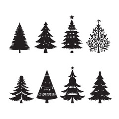 Christmas tree vector silhouette