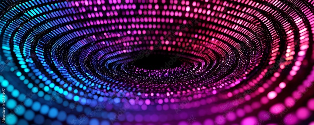 Poster abstract magnifying lens with colorful dots