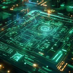 Close-up of an electronic circuit board with components and connections
