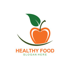 Health food logo design concept vector template