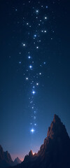Fototapeta premium Stunning night sky with a cascade of bright stars above mountains at twilight
