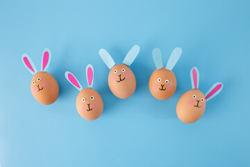handmade bunny crafts, egg-shaped head with drawn-on facial features and paper ears. step in...