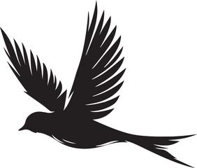 A bird is flying in the sky silhouette vector image