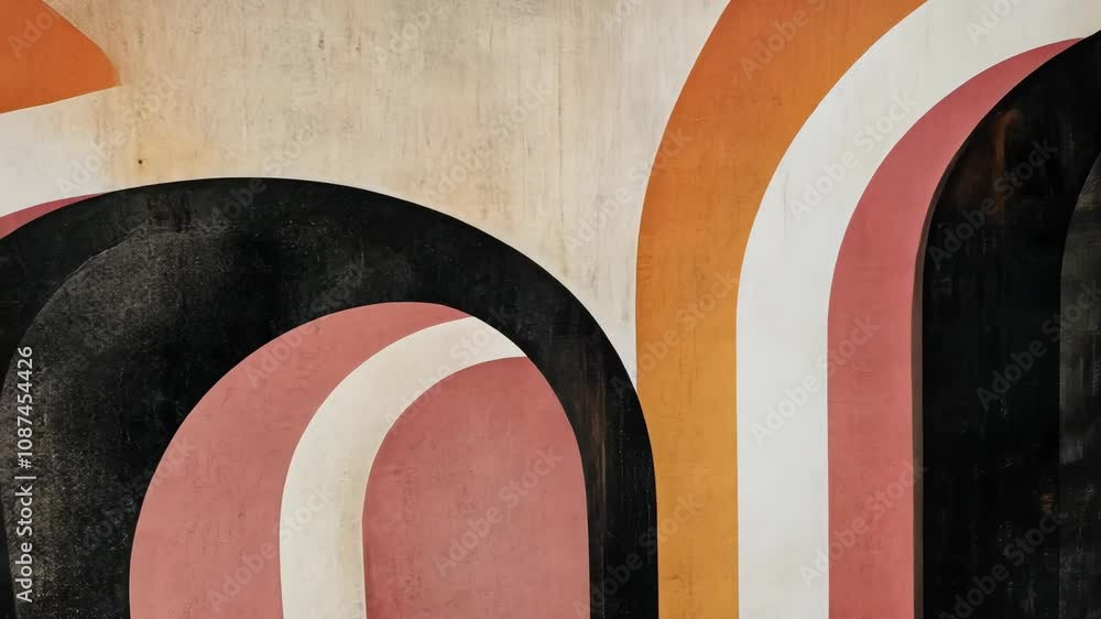Poster the image features a section of a textured wall displaying an abstract design