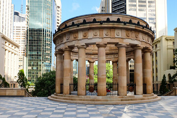 Memorial monument and statue at Anzac Square, Brisbane CBD, QLD, Australia 