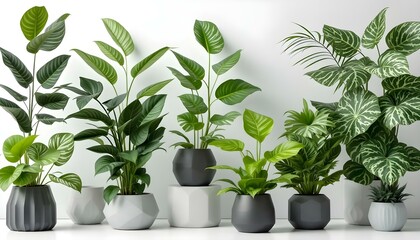 Obraz premium Modern planters with stylish plants
