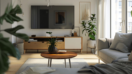 modern living room, L-shaped sofa, gray sofa, minimalist decor, contemporary design, stylish furnishings, comfortable living room, modern furniture, home decor, living room design, sleek sofa, interio