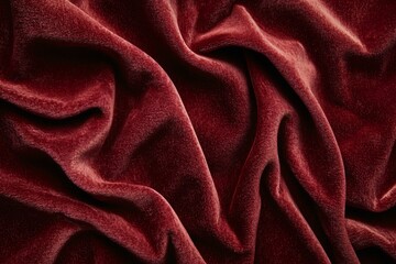 Obraz premium Luxurious Deep Red Velvet Fabric: Texture and Elegance in Every Fold