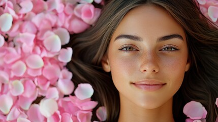 Serene Beauty Amidst Soft Pink Rose Petals