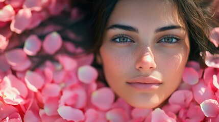 Captured Serenity: A Portrait Amidst Pink Petals