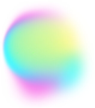 Grainy Gradient Transparent Shape, Sowt Glow Colorful Abstract Trendy Element