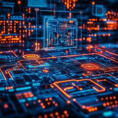 Close-up of an electronic circuit board with components and connections