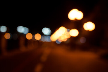 Night city lights blurred, night city background