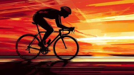 Fototapeta premium Cycling Silhouette Race