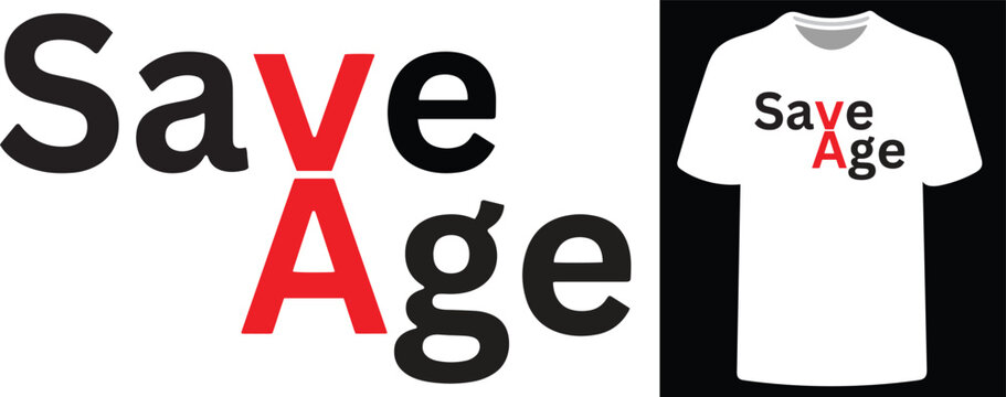 Premium men’s T-shirt featuring 'Save Age' with an eye-catching illustration design that perfectly combines class and style.