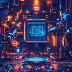 Close-up of an electronic circuit board with components and connections