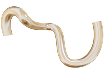 Gold Abstract, mat metal, 3d Golden element. Isolated object on transparent background