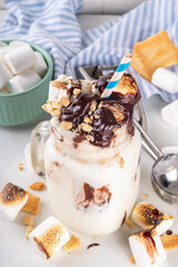 Tasty overloaded S`mores winter milkshake
