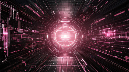 Vibrant pink energy effect in abstract digital background