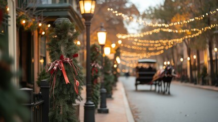 Festive Downtown Christmas Decor Vintage Lampposts
