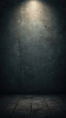 Dark Distressed Wall With Grungy Texture and Spotlight Effect