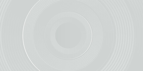 Obraz premium White geometric abstract background overlapping layers on bright space with line effect decoration. Circle style concept
