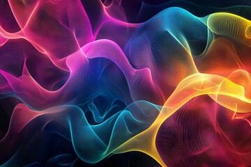 Fototapeta premium Colorful Waves of Light: A Vibrant Abstract Design
