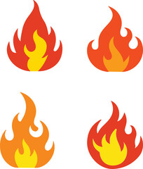 Fire logo colorful red and orange burning flame vector image