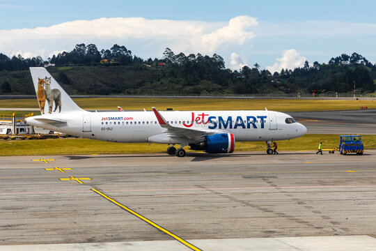 JetSmart Airbus A320neo airplane at Medellin Rionegro Airport in Colombia